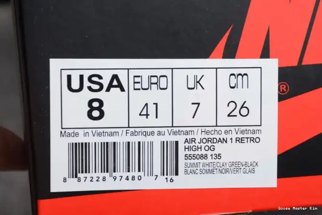 Retro 555088-135 Green 1 Air Clay High OG Jordan 0514